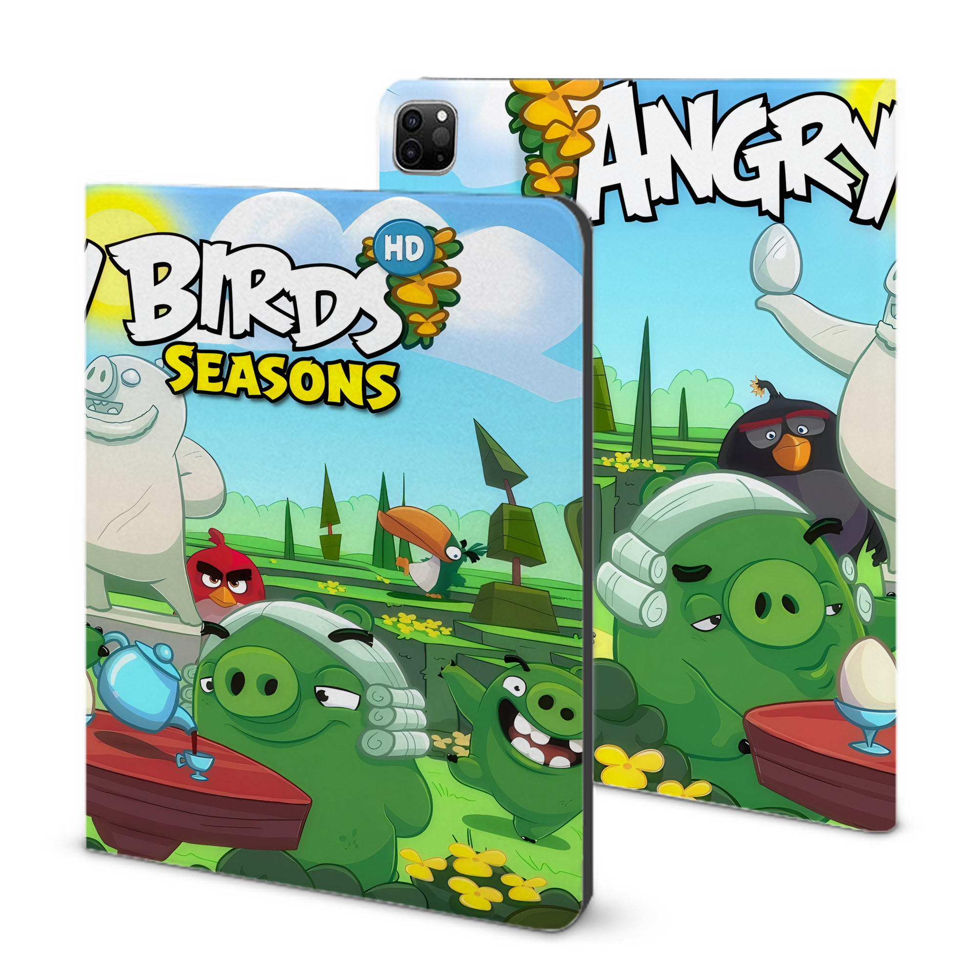 （画像用） Angry Birds アングリーバード IPad ケース ブック型 PUレザー TPU 耐衝撃 軽量 薄型 ペン収納なし 全面保護 IPad 各モデル対応